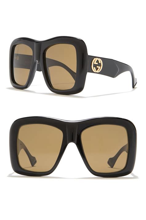 gucci black square sunglasses|gucci minimal 54mm square sunglasses.